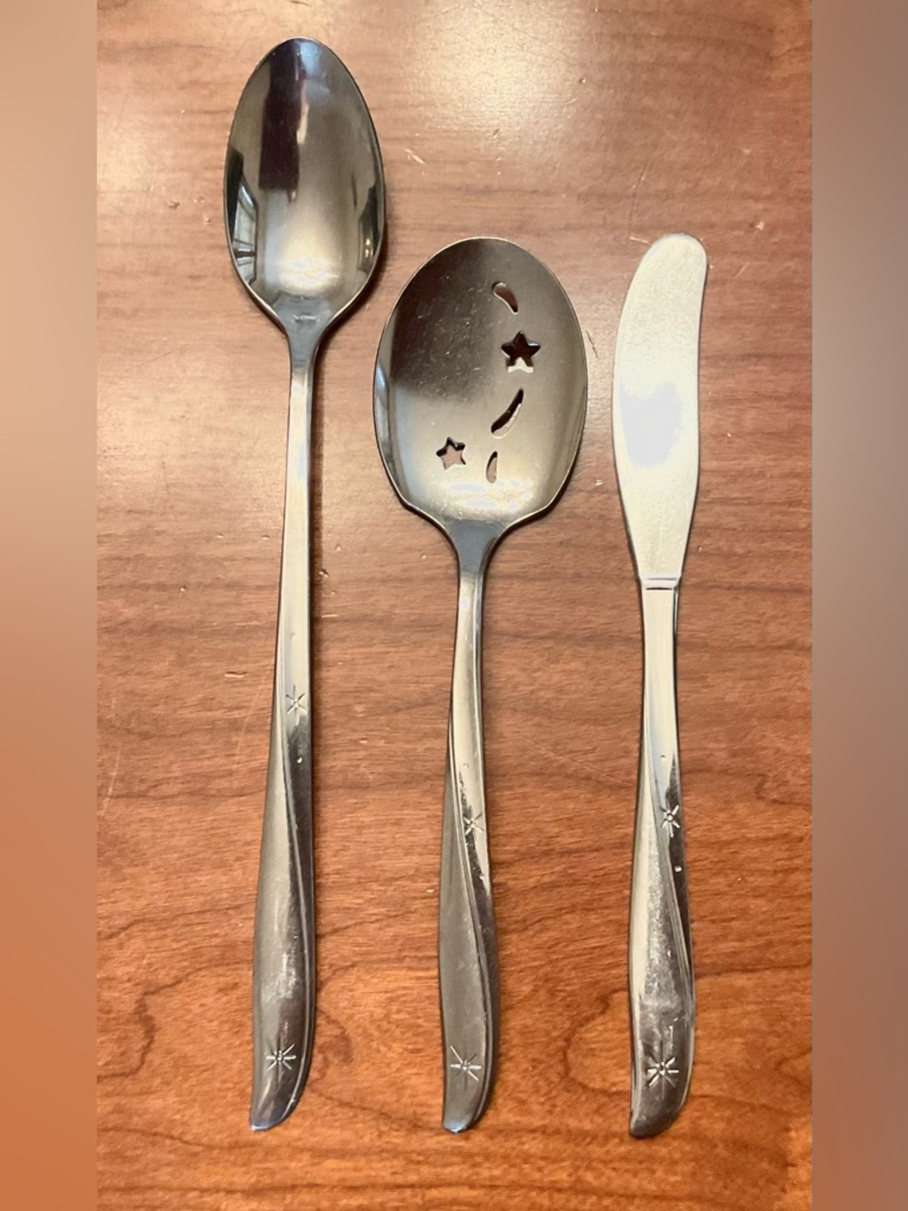 Mid-Century Twin Star Silverware set of 3 - Picture 9 of 9